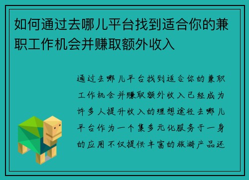 如何通过去哪儿平台找到适合你的兼职工作机会并赚取额外收入